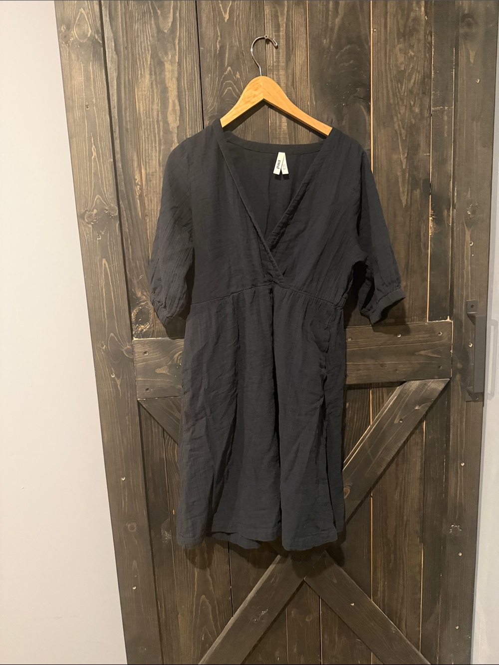 Pact Black V-Neck Dress